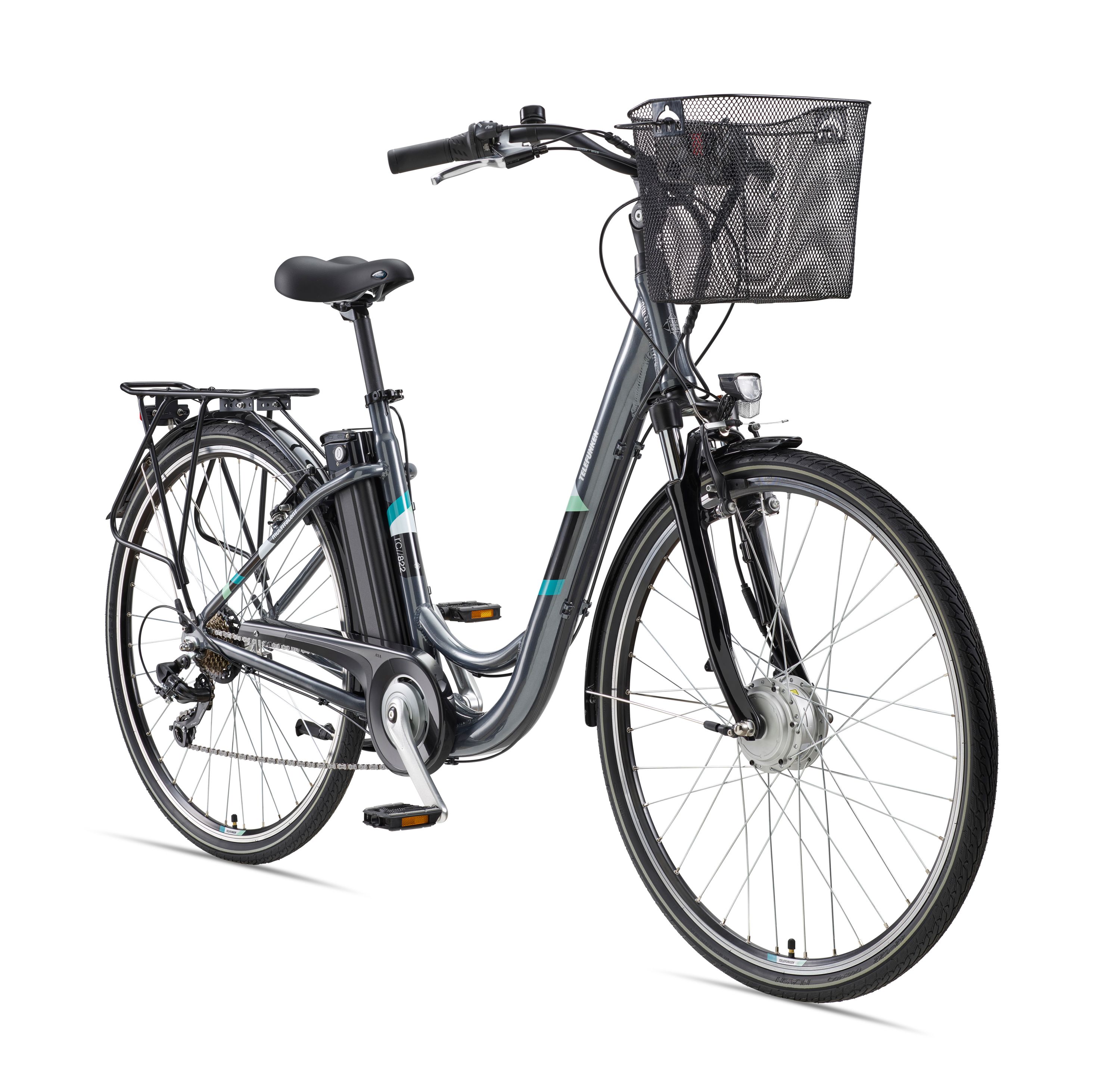 Telefunken City E-Bike für Damen und Herren | Elektrofahrrad 28 Zoll | 7-Gang Kettenschaltung | Frontmotor 250 W | 374,4 Wh Akku | EBike Pedelec