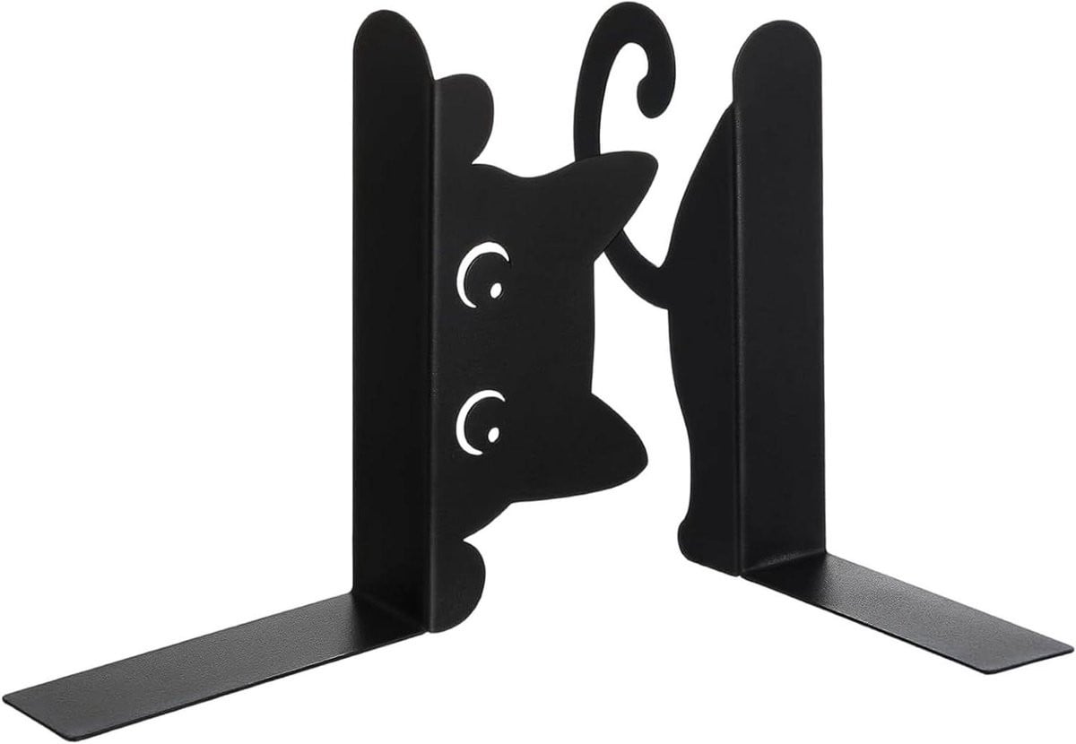 Boekensteunen Katten - Boekenhouders Metaal - 2 stuks - Zwart