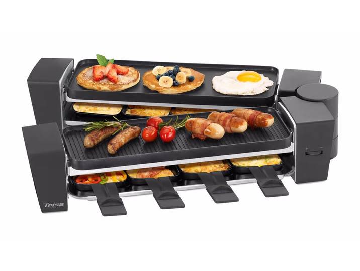 Trisa Raclette & Brunch Raclettegerät – Raclette Ofen/Raclette Grill – schwarz