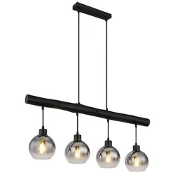 Globo 15656-4HB Moitas Hängeleuchte Metall Schwarz Matt, 4X E27