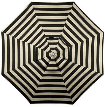 9' Patio Umbrella Replacement Canopy - Canopy Stripe Black & Sand Sunbrella - Ballard Designs