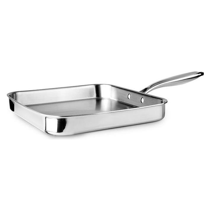 Ibili Grillpfanne Triply Natural 28 x 28 cm Ideal zum Grillen von Fleisch und Gemüse (49454854)