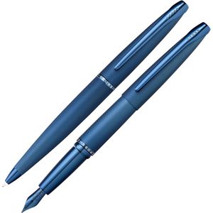 Cross Schreibset ATX Edelstahl gebürstet, dunkelblau, 2-teilig, Kugelschreiber & Füller, inklusive Geschenkbox