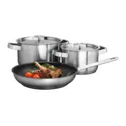 A3SS  3 teiliges Koch- und Brat -Set bestehend aus 1x Bratpfanne (24 cm) und 2x Töpfen(16 cm, 20 cm)