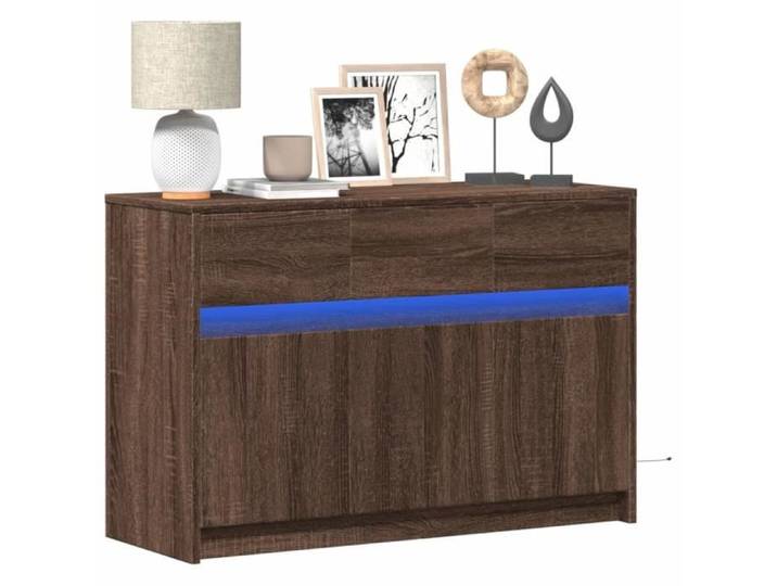 Meuble TV - DUOKON - FAN852186 - Chêne marron - 91x34x61 cm - Éclairage LED RGB