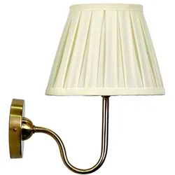 Relaxdays Antike Wandlampe mit Stoffschirm Creme,Kupfer