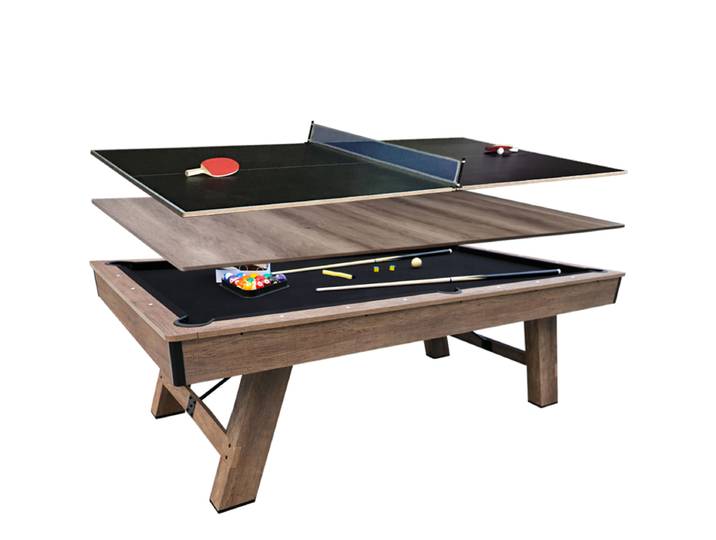 Table de jeu multifonction 3 en 1 au design moderne, 7 pieds, avec billard, tennis de table et plateau de réunion, en promotion