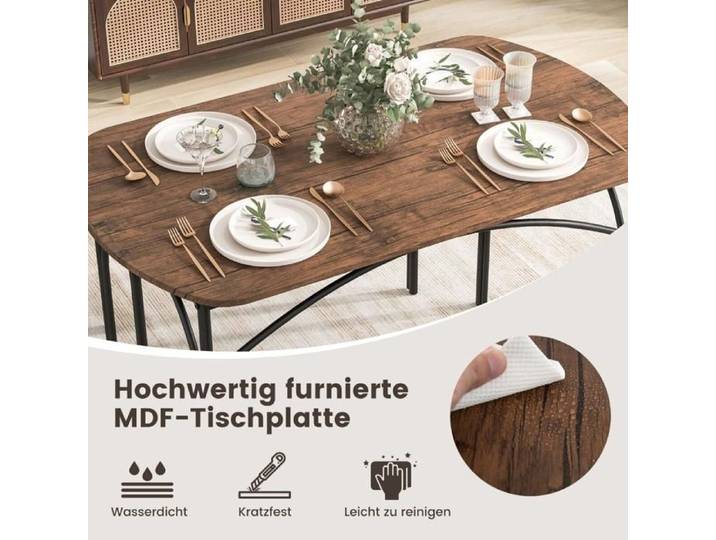 Gain de Place Table à Manger avec 2 Bancs Ensemble Industriel 3 Pièces 4 Personnes Métal et Bois pour Cuisine Studio