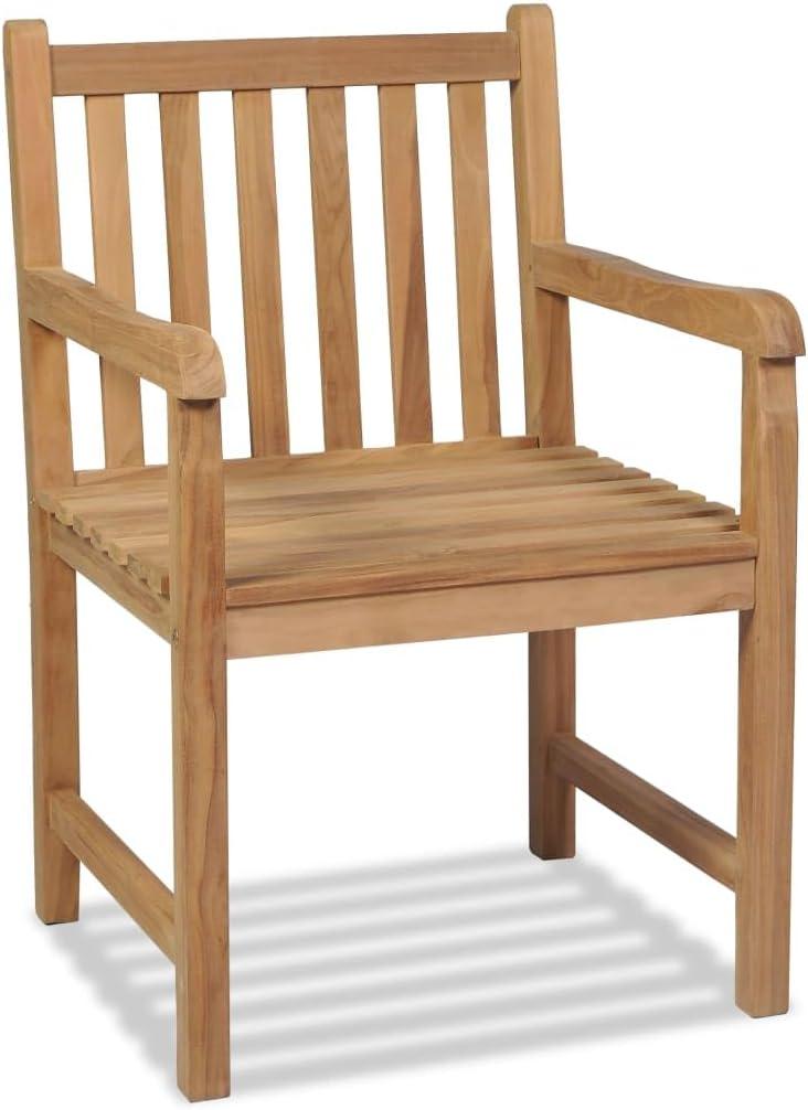 2er-Set Gartenstühle aus massivem Teakholz im rustikalen Design mit glatter Oberfläche und Lackschicht für Garten oder Terrasse, einfacher Aufbau, bis zu 110 kg pro Sitzplatz
