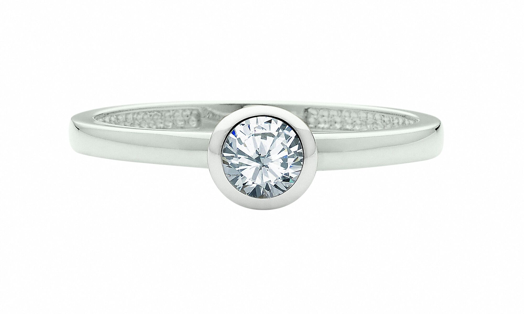 Solitärring ADELIA´S "Solitärring 585 Weißgold ( 14K ) mit Zirkonia" Gr. 52, silber, Fingerringe, Damen, 52, Gold, Goldring Diamant