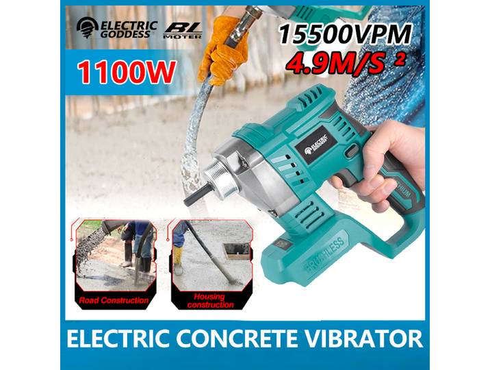 Déesse électrique 1100W portable sans fil ciment béton vibrateur béton mélange outil électrique pour Makita 18V batterie broche