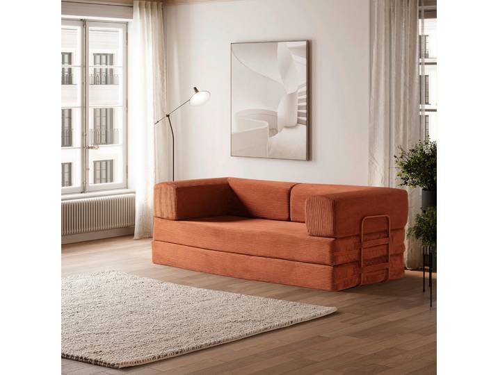 Livetastic Schlafsofa Agnes, Terracotta, 200x70x90 cm, Wohnzimmer, Sofas & Couches, Schlafsofas, Sonstige Schlafsofas