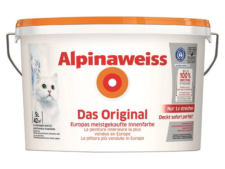 Alpina Innenfarbe Alpinaweiss Das Original Weiss 5 l Matt