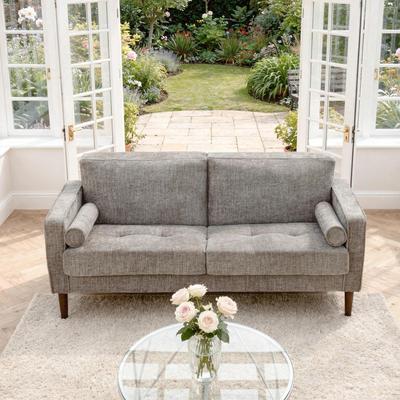 DREAMSIDEA Modern Loveseat with Bolster Pillows