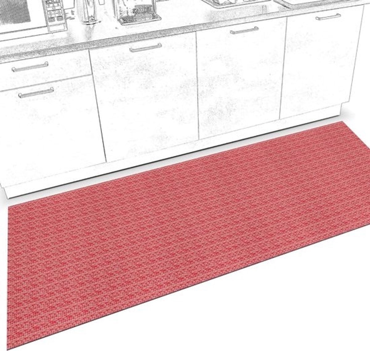 Wasbare Antislip Loper voor Gang, Keuken en Hal - Rood