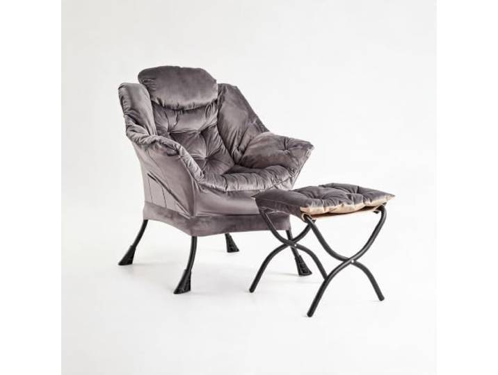 Baloveby Relax-Loungesessel mit Ottomane – Lesesessel aus Dutch Velvet klappbare Fußstütze, Seitentasche & Metallbeine, für Wohnzimmer/Schlafzimmer/Büro – Farbe: Dutch Velvet
