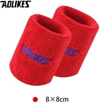 Uplift Essentials High Absorbency Cotton Terry Cloth Sports Wristbands red