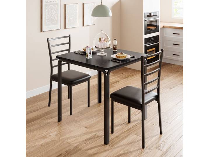 Ensemble Table à Manger - PROMIRACAL - Rectangulaire - 2 Personnes - MDF - Métal