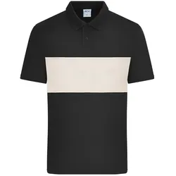 Polo colour-block UNISEX "8050" - L - black/sandstone