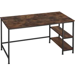 tectake Computer-Schreibtisch Canton 120x60x75,5cm  Industrial Holz Dunkel, Rustikal