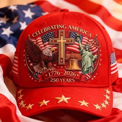 Adler Freiheit Kreuz United States 250. Jubiläums-Kappe patriotischer amerikanischer Hut für Gedenkfeier und nationalen Stolz Semiquincentennial