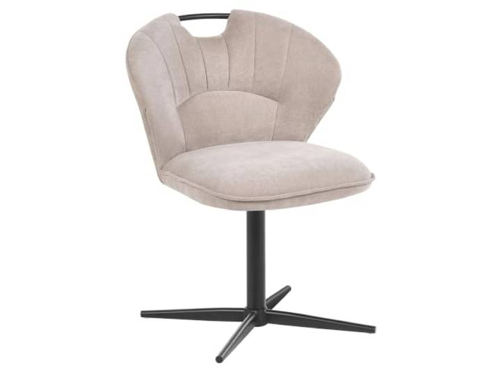 Beliani Drehstuhl 2er Set Beige Chenille Gepolstert Gesteppt Drehbar mit Metallgestell ohne Armlehnen Modernes Design Schminkstuhl Esszimmerstuhl
