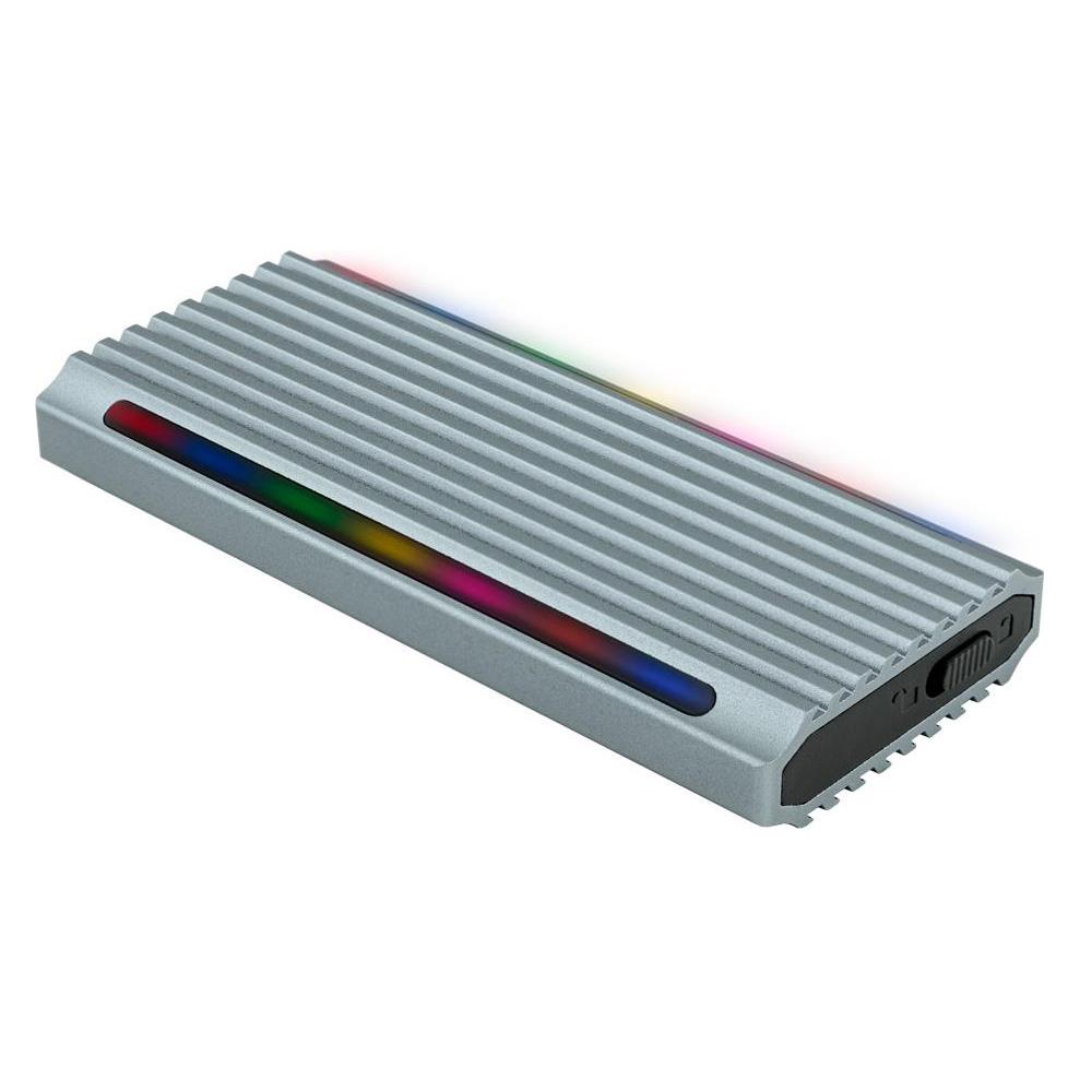 Tooq Technology CAJA EXTERNA TQE-2221G NGFF/NVMe "SHINOBI" USB-A RGB GRIS (M.2) (TQE-2221G)