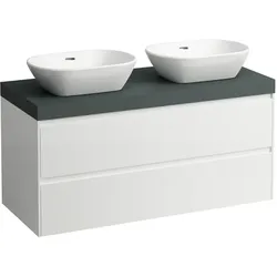 LAUFEN LANI Waschtischplatte verkehrsgrau inklusive Unterschrank, 2 Ausschnitte, 1185x495x580mm, H4055741129991, Farbe: Multicolor