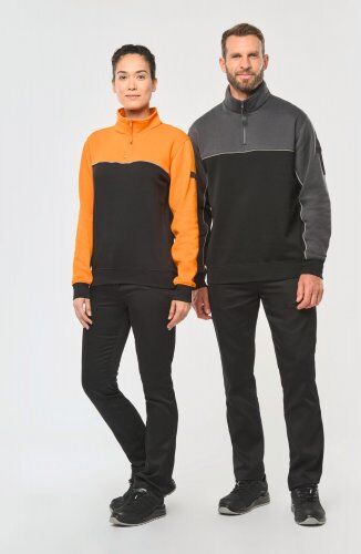 Felpa unisex ecosostenibile con collo con zip Personalizzate o neutre WK. Designed To Work