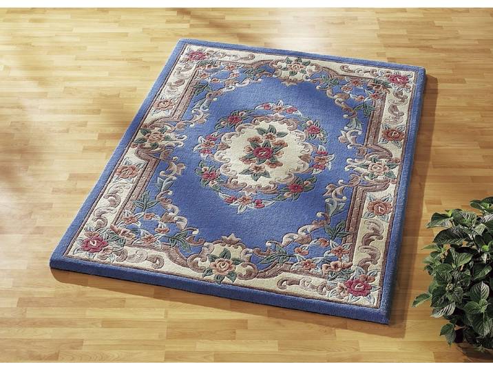 Handgetuftete Brücken und Teppiche, Blau, Größe 308 (Rundteppich, ø 190 cm)