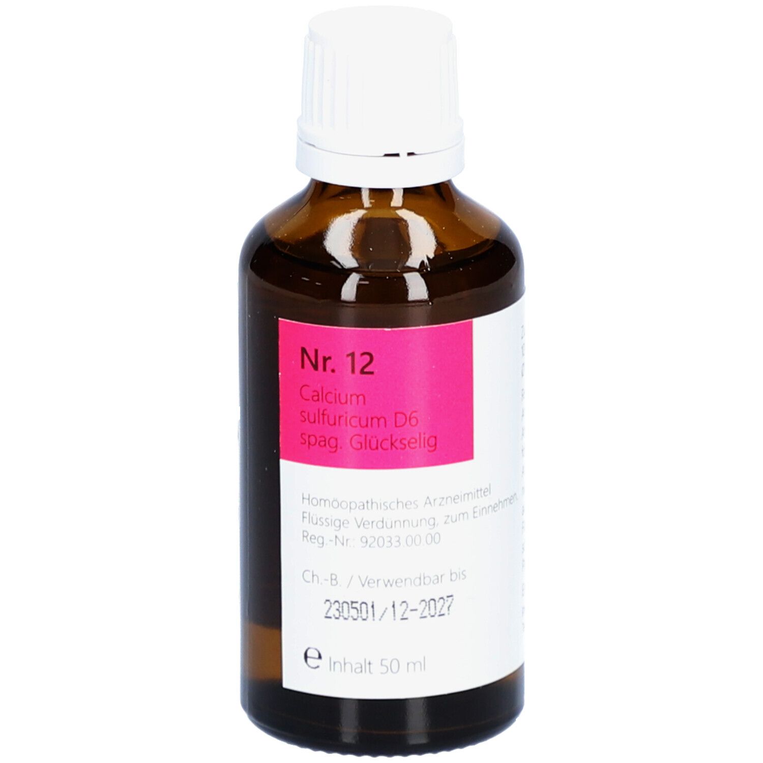 Nr.12 Calcium sulfuricum D 6 spag.Glückselig 50 ml Tropfen zum Einnehmen