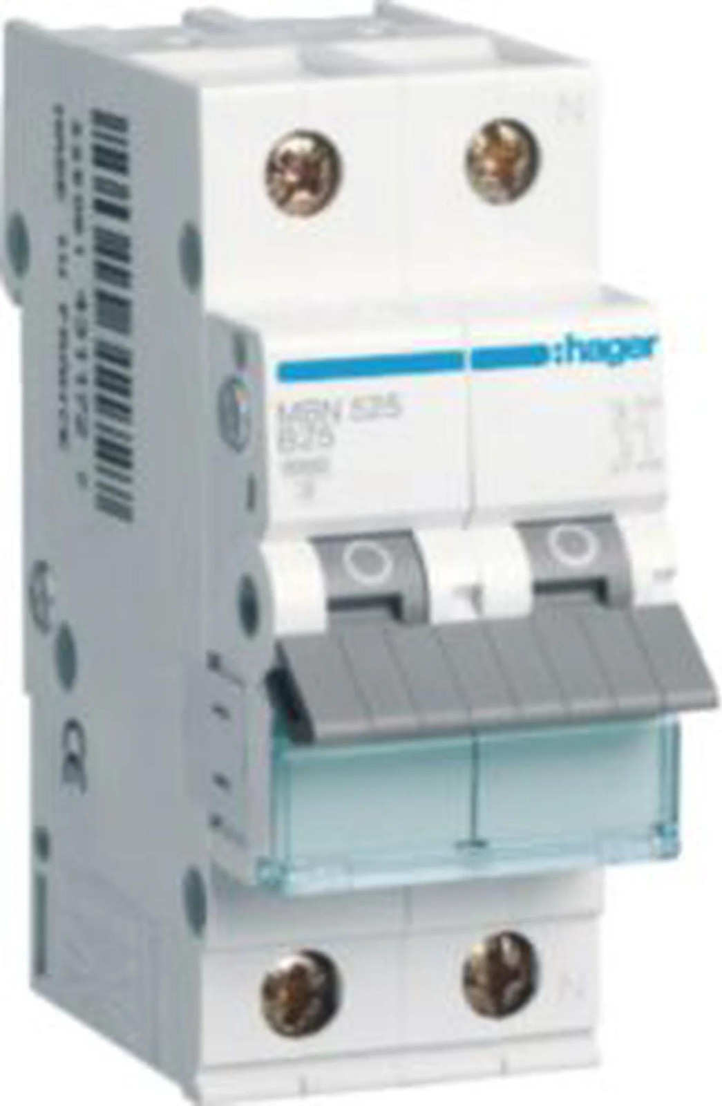 Hager LS-schakelaar 1P+N, 6kA, B-karakteristiek, 25A, 2 modules, 6 stuks