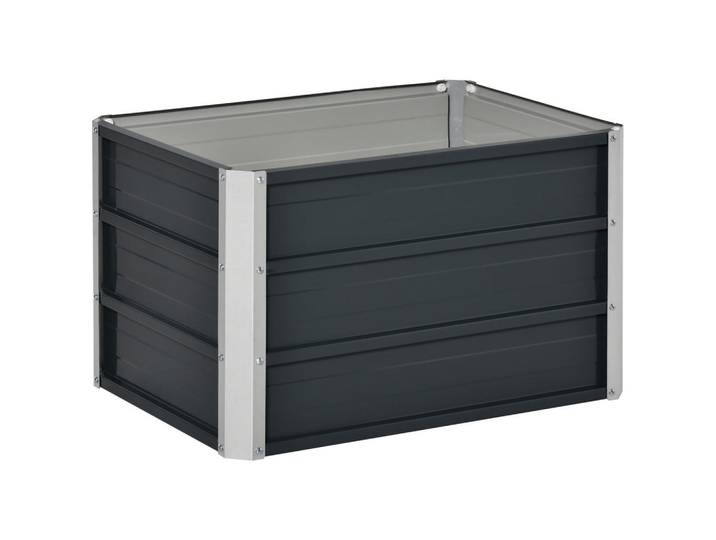 ComfortXL Hochbeet De-05330 Stahl, mit Handschuhen Dunkelgrau, Metall, 66x40x47 cm, Gartenzubehör, Hochbeete