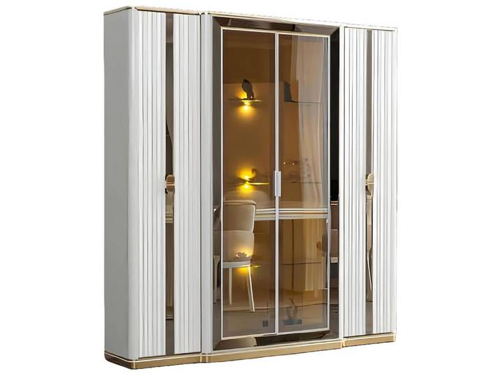 Xlmoebel Vitrine Eleganter Wohnzimmerschrank mit Glasvitrine und stilvollem Design (Schrank) Hergestellt in Europa