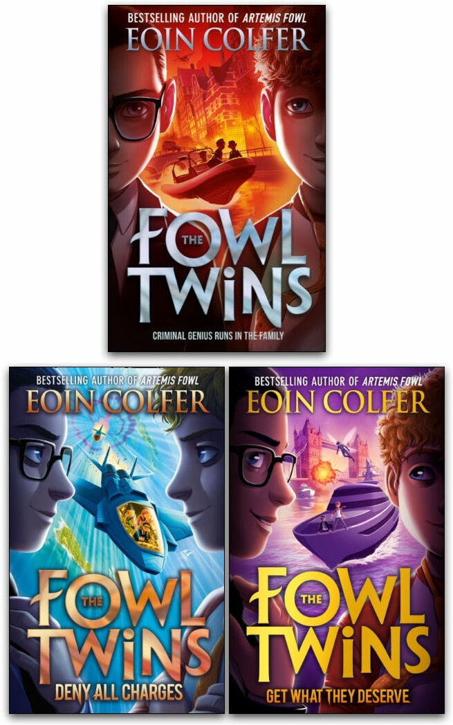 HARPERCOLLINS The Fowl Twins Series 3 Books Collection Set by Eoin Colfer   The Fowl Twins, Deny All Charges & Get What They Deserve
