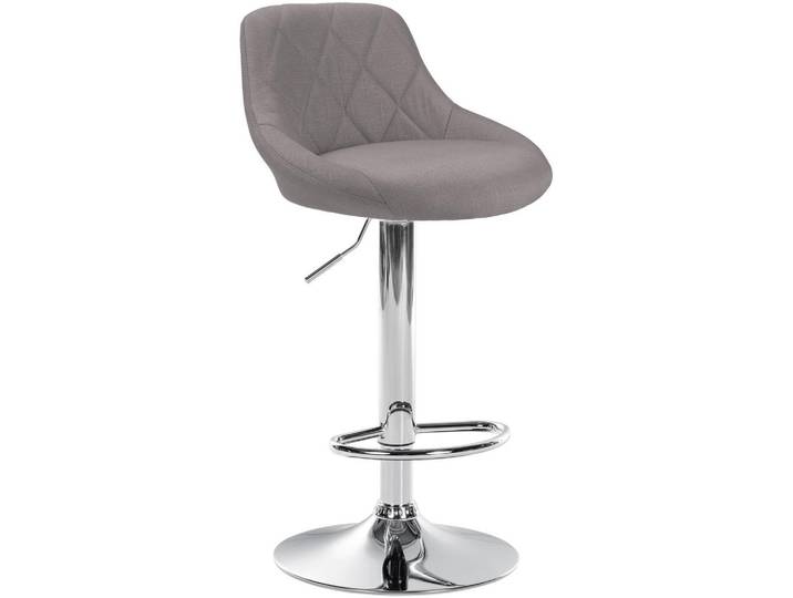 CLP Barhocker Stoff Grau, Metall, 46x83x49 cm, Esszimmer, Barmöbel, Barhocker