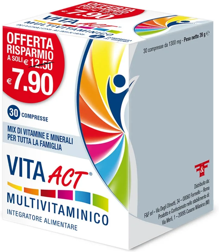 F&F Srl Linea Act, Vita Act Multivitaminico, 30 compresse