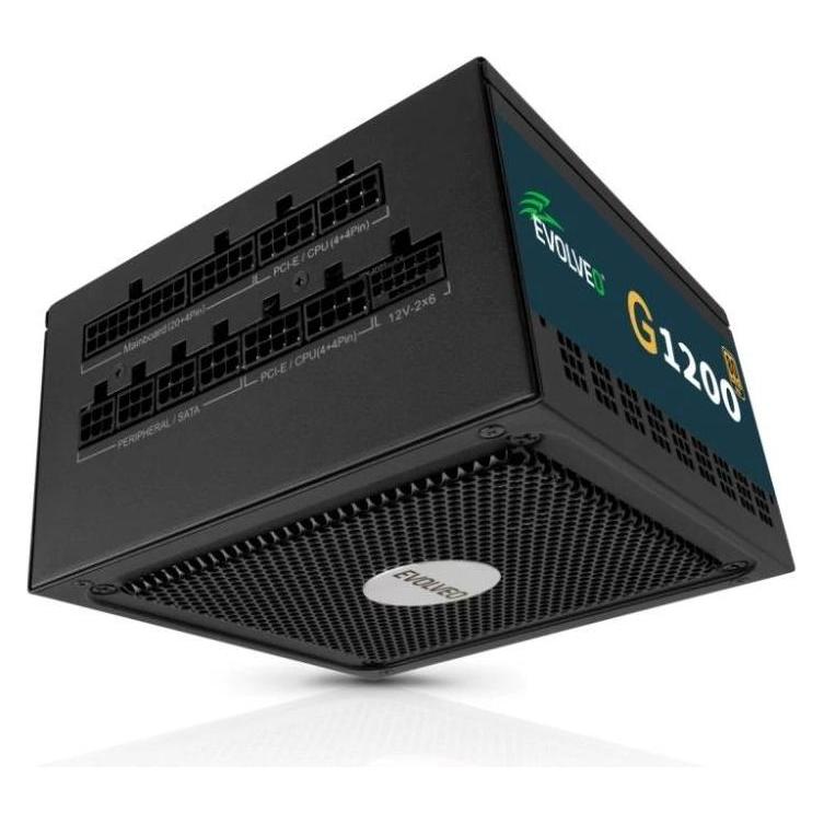 Evolveo G1200 zdroj 1200W, 80+ GOLD, ATX 3.1, aPFC, 140 mm ventilátor, záruka 3 roky, černý (1200 W) (G1200-BK)