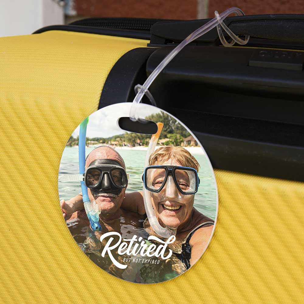 Ocadeau Etiquette à bagage ronde