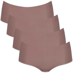 Sloggi Damen Shorts, 4er Pack - Zero Microfibre 2.0 Shorts, Mikrofaser, einfarbig Cacao / XS
