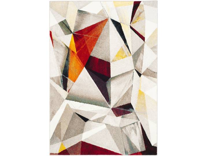 Tapis abstrait moderne en polypropylène gris/orange, 160 x 229 cm