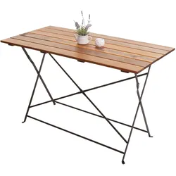 Biergartentisch MCW-J40, Klapptisch Gartentisch, Gastronomie-Qualität Akazie MVG-zertifiziert 120x60cm ~ braun
