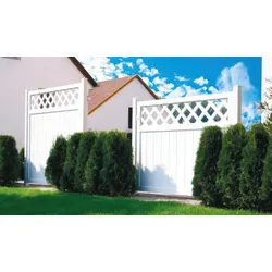 Zaunfeld Erlangen mit Rankgitter 90 x 180 auf 90 cm – Sichtschutz aus Kunststoff, Sheffield Oak – Sichtschutzzaun – Zaun für Garten & Terrasse