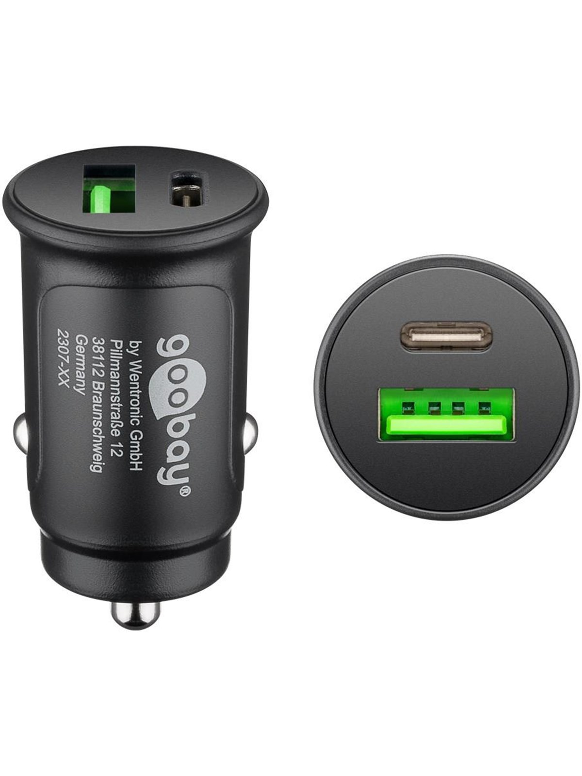 Pro Dual-USB Auto Fast Charger USB-C PD (Power Delivery)