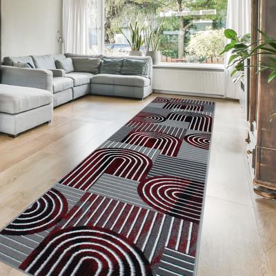 Teppich OTTO HOME "Lysandra", rot, B:80cm H:8mm L:400cm, Kunstfaser, Teppiche, Teppich, 3D-Effekt, softer Kurzflor, pflegeleicht, leichter Glanz, Scandi-Look