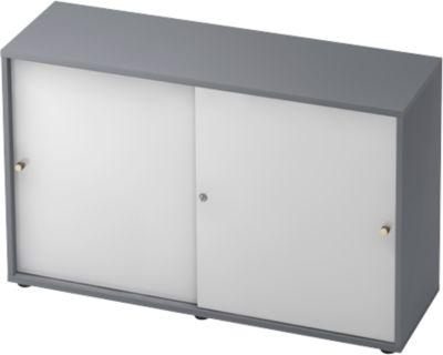 Schiebetürenschrank TOPAS LINE, 2 OH, graphit/weiß