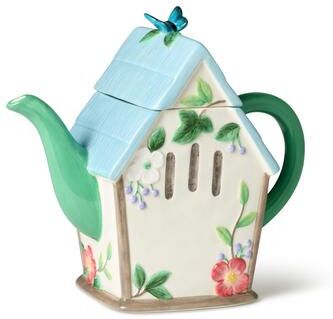 "Certified International Flora 3-D Birdhouse Teapot - 8.75""W x 4.25""D x 7.38""H"