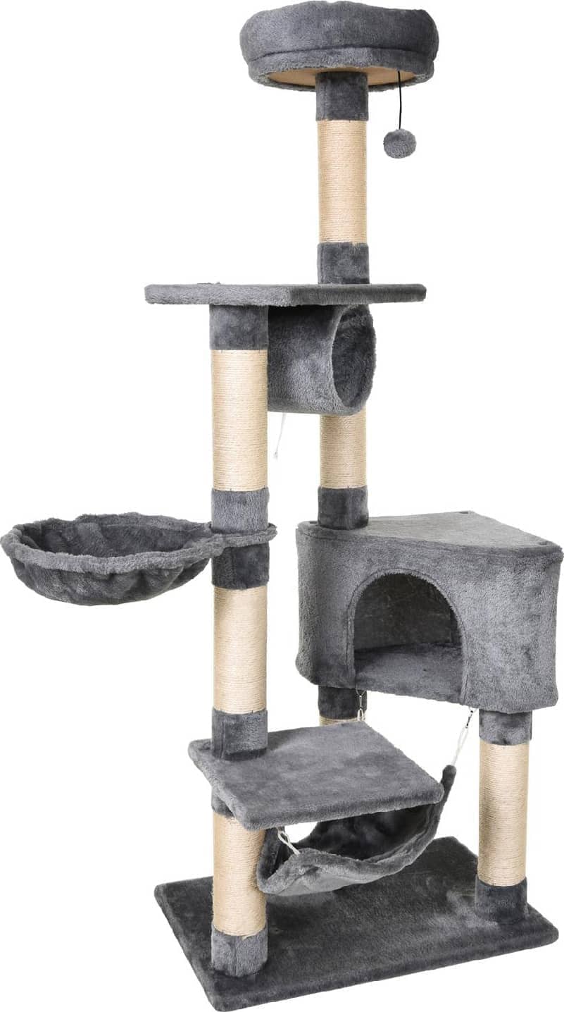 allmypets D30d80 Tiragraffi Per Gatti Albero Tiragraffi Torre Condominiale Multiripiano Altezza 150cm - D30d80