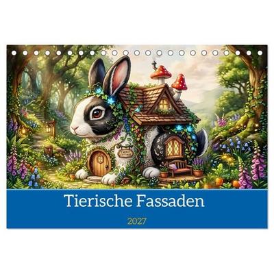 Tierische Fassaden (Tischkalender 2027 DIN A5 quer), CALVENDO Monatskalender
