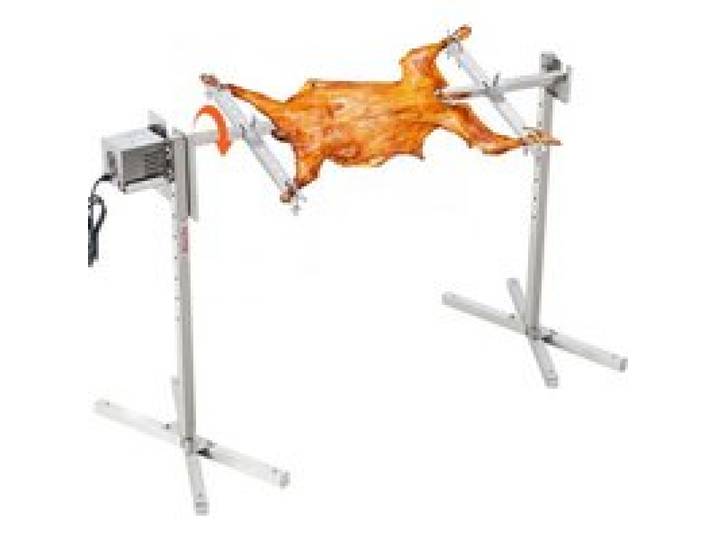 VEVOR Barbecue Rôtissoire 116 cm, Kit de Rôtisserie Électrique Charge 41 kg, Tournebroche Électrique Moteur Automatique 42 W, en Inox, Hauteur Réglable, avec Bouclier Thermique, pour Agneau Porcelet